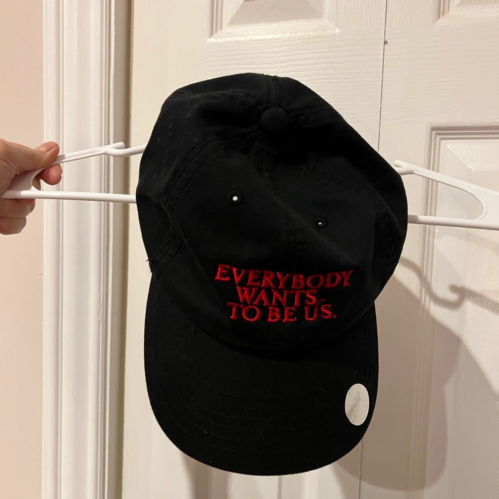 Black Cap with Red Embroidery